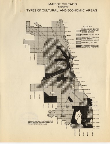 Map of Chicago, showing types of cultural and economic areas /