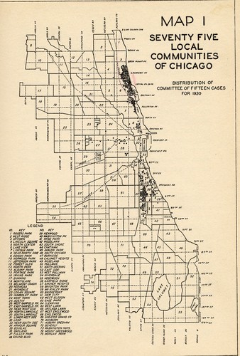 Seventy five local communities in Chicago, distribution of Committee of Fifteen cases for 1930.